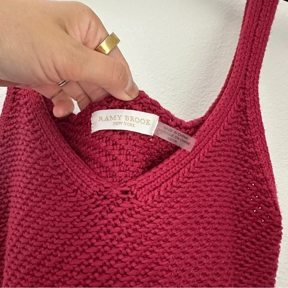 Ramy Brook Red Knit Cropped Tank Top - Picture 4 of 5